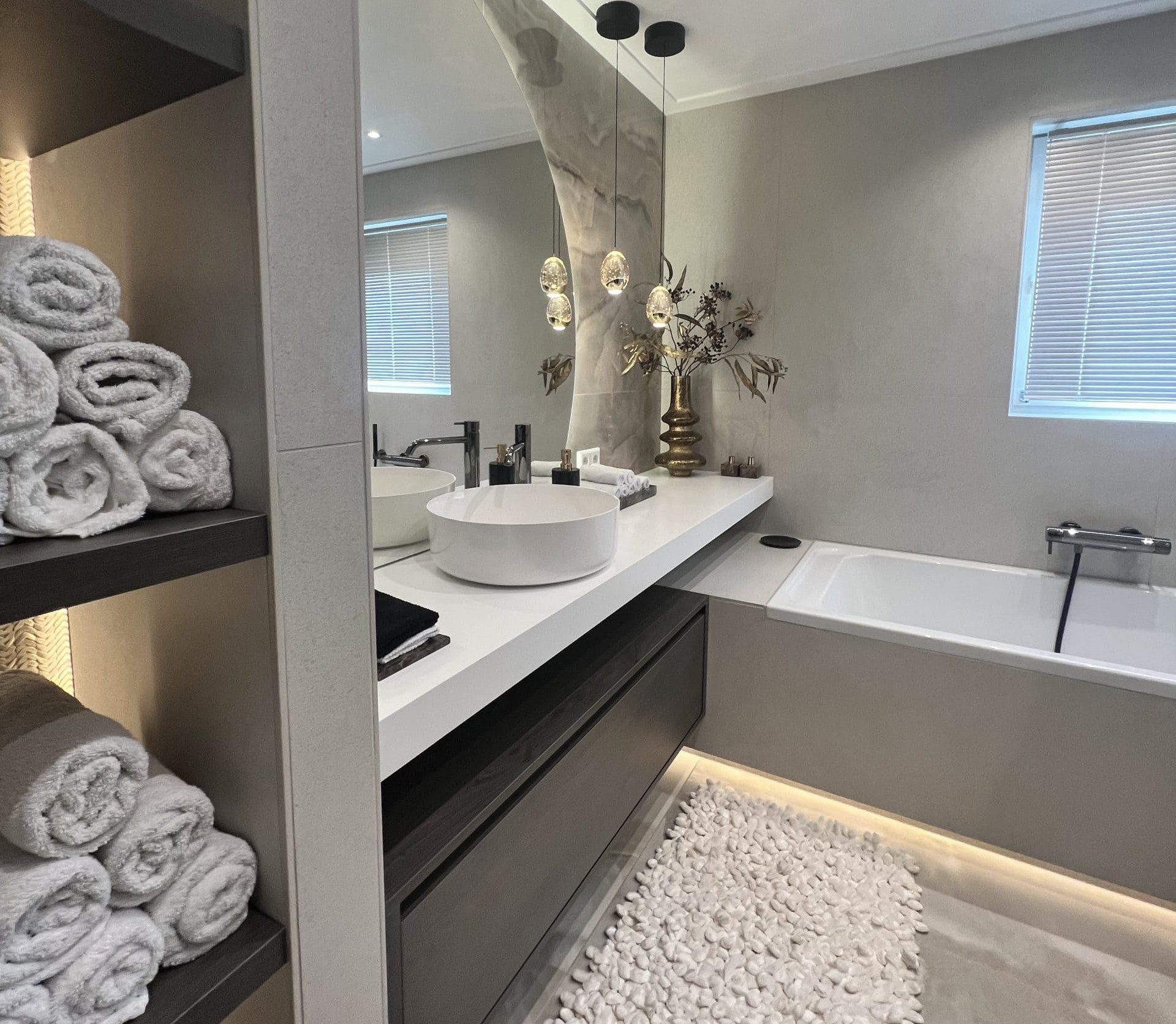 Badkamer in luxe marmerlook