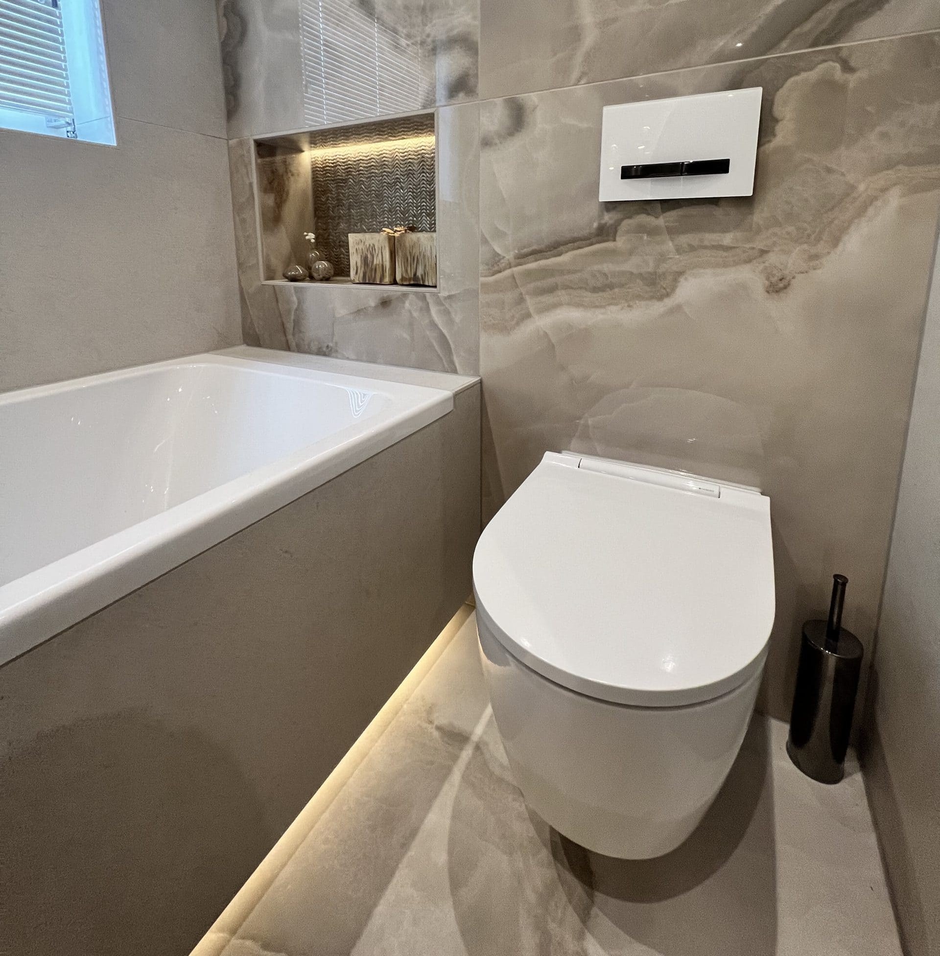 Badkamer in luxe marmerlook